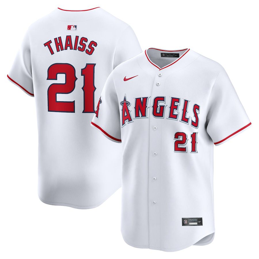 Men Los Angeles Angels #21 Matt Thaiss Nike White Home Limited Player MLB Jersey->los angeles angels->MLB Jersey